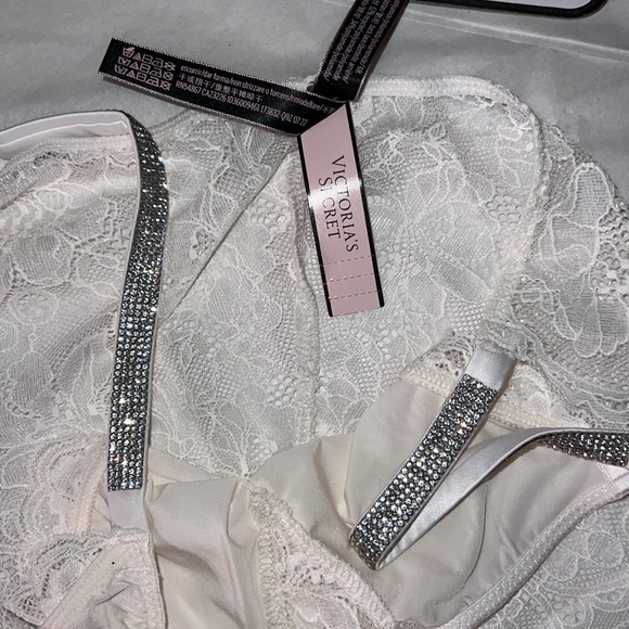 Victoria’s Secret Lace Cheeky Shine Rhinestones Strap Panty XXL - Picture 8 of 13